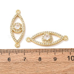 Breloques de connecteur en laiton micro pavé de zircone cubique transparente&nbsp;CU-CBA4579-03G-F