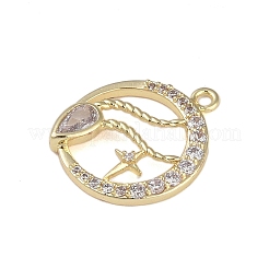 Messing micro pave klare zirkonia anhänger&nbsp;FIND-B077-02G-11