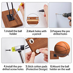 Wandmontiertes Basketballgestell aus Holz und Eisen&nbsp;AJEW-WH0248