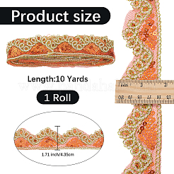 Ruban de dentelle polyester scintillant&nbsp;SRIB-WH20020-049E
