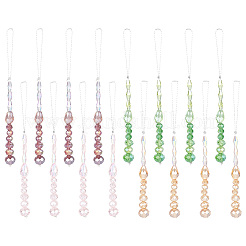 16 pendentif décoratif en perles de verre transparentes de 4 couleurs&nbsp;HJEW-PH02199