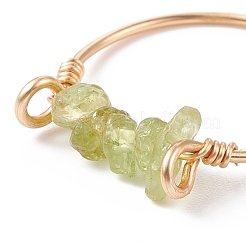 Fingerringe aus natürlichen Edelsteinsplittern&nbsp;RJEW-JR00512