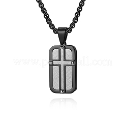 Hundemarken-Kreuzanhänger-Halsketten aus Edelstahl 304 für Herren&nbsp;WG6920A-02