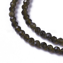Natürliche goldenen Glanz Obsidian Perlen Stränge&nbsp;G-F596-17-3mm