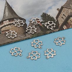 Anlaufgeschützter Anhänger mit vierblättrigem Kleeblatt aus 304 Edelstahl&nbsp;STAS-M004-01