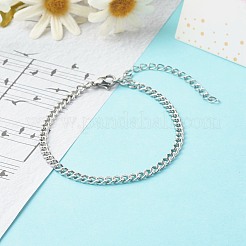 Anlaufgeschützte Panzerkettenarmbänder aus Edelstahl 304&nbsp;BJEW-JB06611