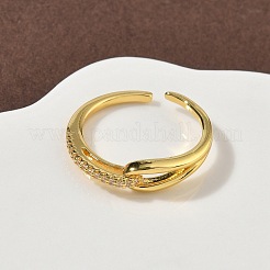 Micro ottone spianare anelli zirconi&nbsp;RJEW-H258-07G