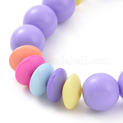 Undurchsichtige Acryl-Stretch-Armbänder mit runden und Unterlegscheibe-Perlen&nbsp;BJEW-JB09099