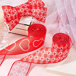 2 rouleau de 2 styles de ruban imprimé en polyester pour la Saint-Valentin&nbsp;OCOR-GF0004-34
