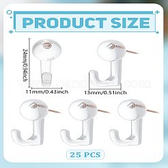 25 Stück PVC-Reißzweckenhaken&nbsp;AJEW-LP0006-32