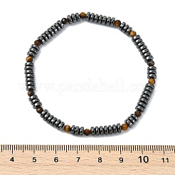 Pulseras elásticas de cuentas de hematita sintética no magnética de grado AA&nbsp;BJEW-JB13809