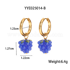 Orecchini a cerchio a forma di uva in acciaio inossidabile 304&nbsp;ZJ1069-1