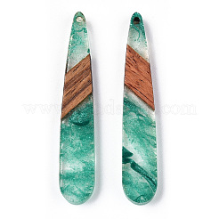 Pendentifs en résine transparente et bois de noyer&nbsp;RESI-ZX017-56