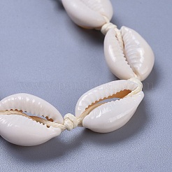 Bracelets de perle tressés en coquille de cauris réglables&nbsp;X-BJEW-JB04278