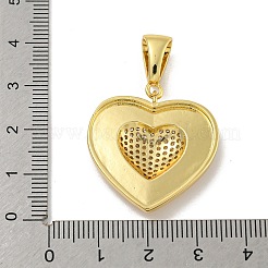 Pendentifs avec zircon cubiques à micro-pavés en laiton&nbsp;KK-N254-131G