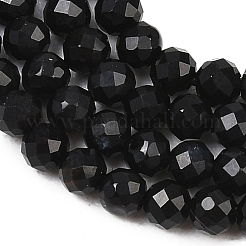 Natürlich gefärbte und erhitzte schwarze Onyxperlenstränge&nbsp;G-A129-3mm-25