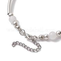 Bracelets en perles de jade blanc naturel&nbsp;BJEW-JB11665-01