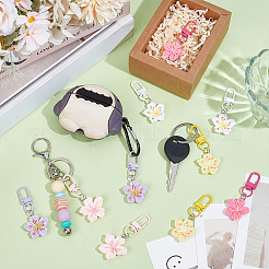 20 pendentif décoratif en forme de fleur en résine de 5 couleurs&nbsp;HJEW-UN0001-27