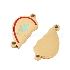Dijes de conector de corazón con esmalte de ladrillo refractario de acero inoxidable 304 con baño de iones (IP) para San Valentín.&nbsp;STAS-Z078-13G