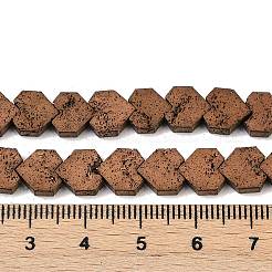 Hebras de cuentas de roca de lava natural galvanizada&nbsp;G-K388-04B-05