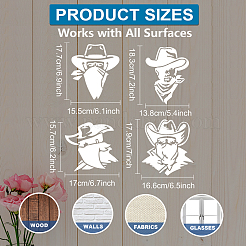 1 Set ausgehöhlte Zeichen- und Malschablonen mit Cowboy-Haustiermotiv.&nbsp;DIY-MA0005-58B
