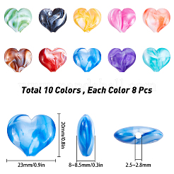 80 pz 10 colori perline di pietre preziose imitazione acriliche&nbsp;MACR-SC0001-06