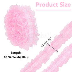 10 m doppellagiger elastischer Spitzenbesatz aus Polyester mit Blumen&nbsp;OHAR-WR0001-02B
