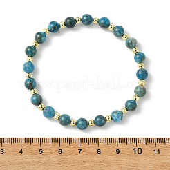 Braccialetti elastici da donna non magnetici con perline di apatite naturale ed ematite sintetica&nbsp;BJEW-JB13940-02