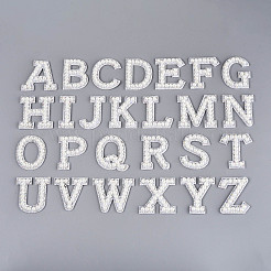 26 Stück Buchstaben-Cabochons aus ABS-Kunststoff mit Imitation von Perlen&nbsp;PATC-T001-01B