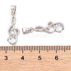 Nota musicale platino reale placcato in ottone cubica ciondoli zirconia&nbsp;ZIRC-R014-09