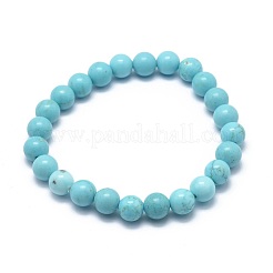 Bracelets extensibles naturels en perle d'howlite&nbsp;BJEW-K212-A-011