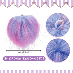 15 Stück 3 Stile weicher Pomponball aus Kunstfuchspelz&nbsp;FIND-PH0027-60