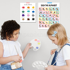Rectangle avec papier motif visage&nbsp;DIY-WH0349-119-047