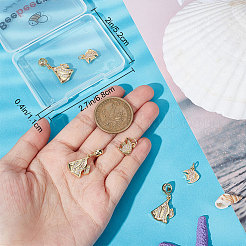 8pcs 2 estilo latón micro pavimentar encantos de circonita cúbica transparentes&nbsp;ZIRC-BBC0001-86