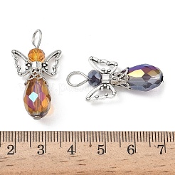48 Stück 12-farbige galvanisierte Glasanhänger&nbsp;PALLOY-AB00111