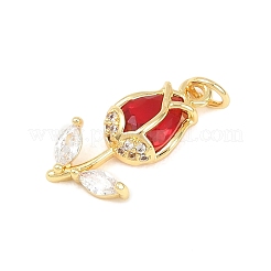 Pendenti in zirconi cubici trasparenti in micro pavè di ottone&nbsp;X-KK-F931-13G-03