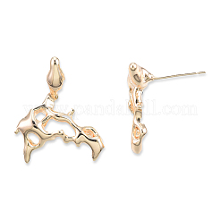 Messing Twist Ohrstecker für Damen&nbsp;EJEW-N012-49LG