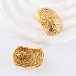 3 paio di orecchini a bottone curvi con texture in acciaio inossidabile&nbsp;RM5600