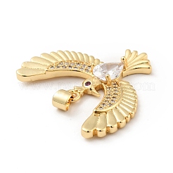 Placage de crémaillère en laiton micro pavé pendentifs en zircone cubique claire&nbsp;ZIRC-F129-46G
