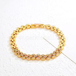 Elegante Messing-Gliederkettenarmbänder mit Mikropflaster und klaren Zirkonia für Damen&nbsp;KC6385