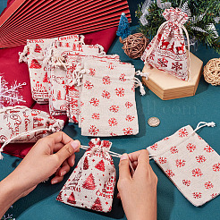 20 sac en tissu de coton à thème de Noël&nbsp;ABAG-TA0002-04B