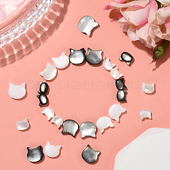 16 Stück 4 Stile natürliche weiße Muschel & schwarze Lippenmuschelperlen&nbsp;SSHEL-SC0001-35
