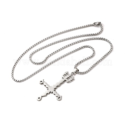 Collares colgantes con cruz que no se deslustran&nbsp;LS-NJEW-C044-04P