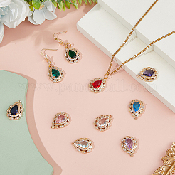 10 pièces 10 couleurs laiton micro pavé pendentifs zircone cubique&nbsp;KK-HS0015-60