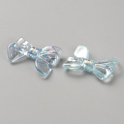 Perline acriliche placcate color ab trasparenti iridescenti con placcatura UV&nbsp;TACR-WH0029-01D