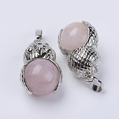 Pendentifs de quartz rose naturel&nbsp;G-P350-A16