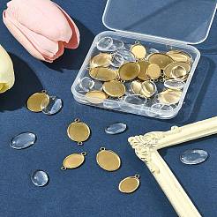 DIY ovaler Cabochon-Anschluss und Anhänger-Sets aus 304 Edelstahl&nbsp;DIY-FS0008-31