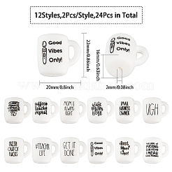 24 Stück Tasse in 12 Stilen mit Silikonperlen im Wortmuster&nbsp;SIL-CA0002-77