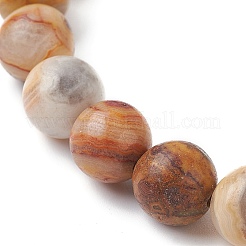 Bracelets extensibles en perles rondes en agate folle naturelle&nbsp;BJEW-TA00410-03