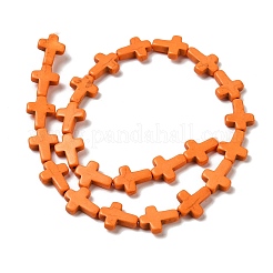 Fili di perline tinte turchesi sintetiche&nbsp;G-P507-06D
